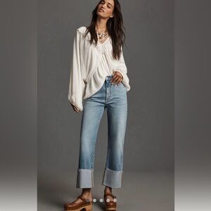 Anthropologie Pilcro Scotty Cuffed jeans 25 Dark Wash